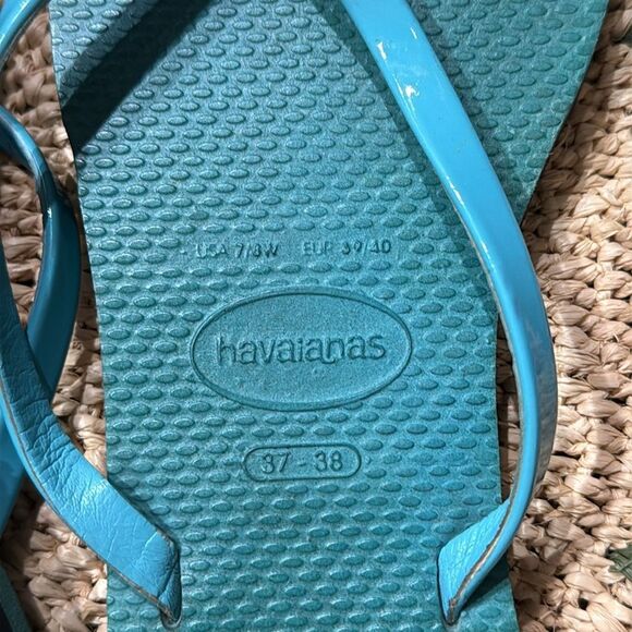 Havaianas Turquoise Flip Flops! - Picture 3 of 5